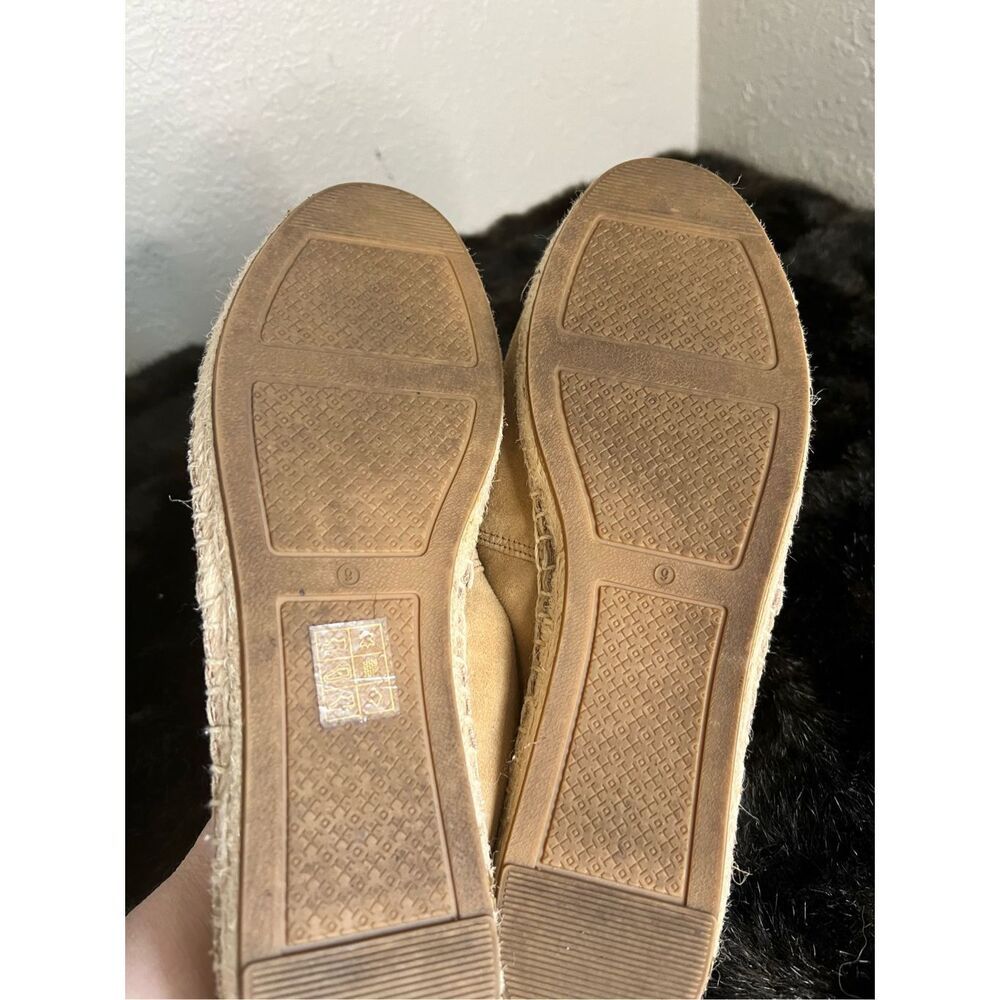 Tory Burch Colorblock Women's Size 9 US Beige Nappa Leather Espadrille Flats - Picture 6 of 7